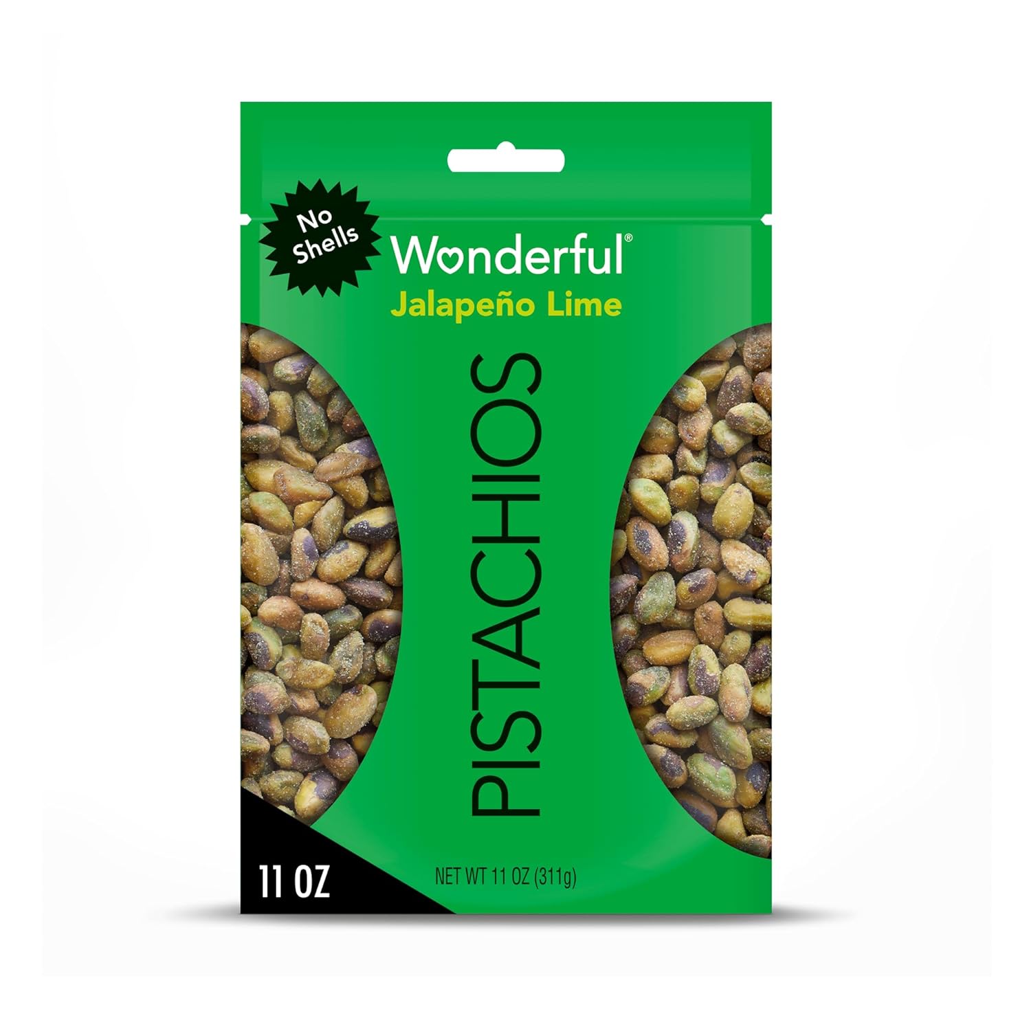 Wonderful Pistachios Wonderful Pistachios No Shells, Chili Roasted, 11 Ounce Bag, Protein Snack, Gluten Free, On-the-Go Snack Jalapeño Lime