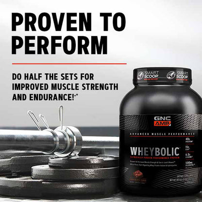 GNC AMP Wheybolic | Targeted Muscle Building and Workout Support Formula | Chocolate Fudge | 25 Servings