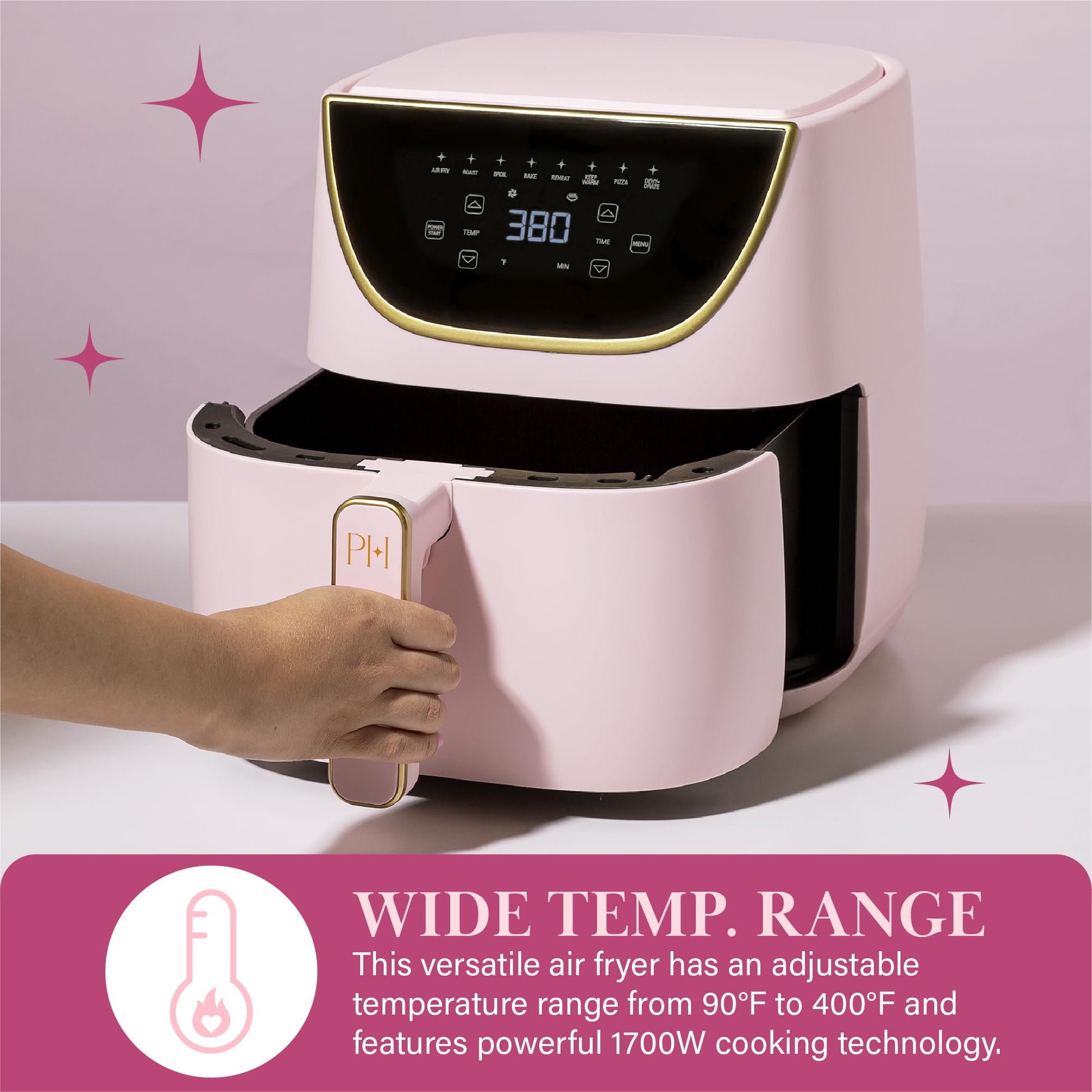 Paris Hilton 6-Quart Air Fryer - Pink - Gourmet Grocery Hub