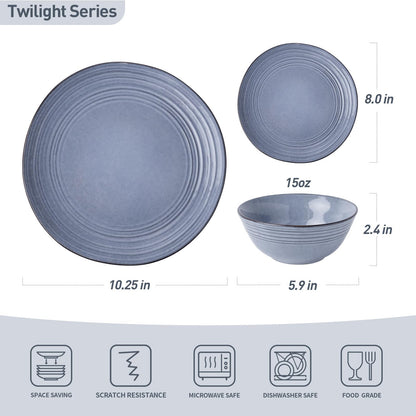 famiware Famiware Twilight Series 12-Piece Stoneware Dinnerware Set, Service for 4