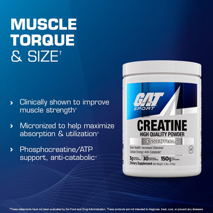 GAT SPORT GAT SPORT Creatine Monohydrate Powder – Boost Strength & Endurance