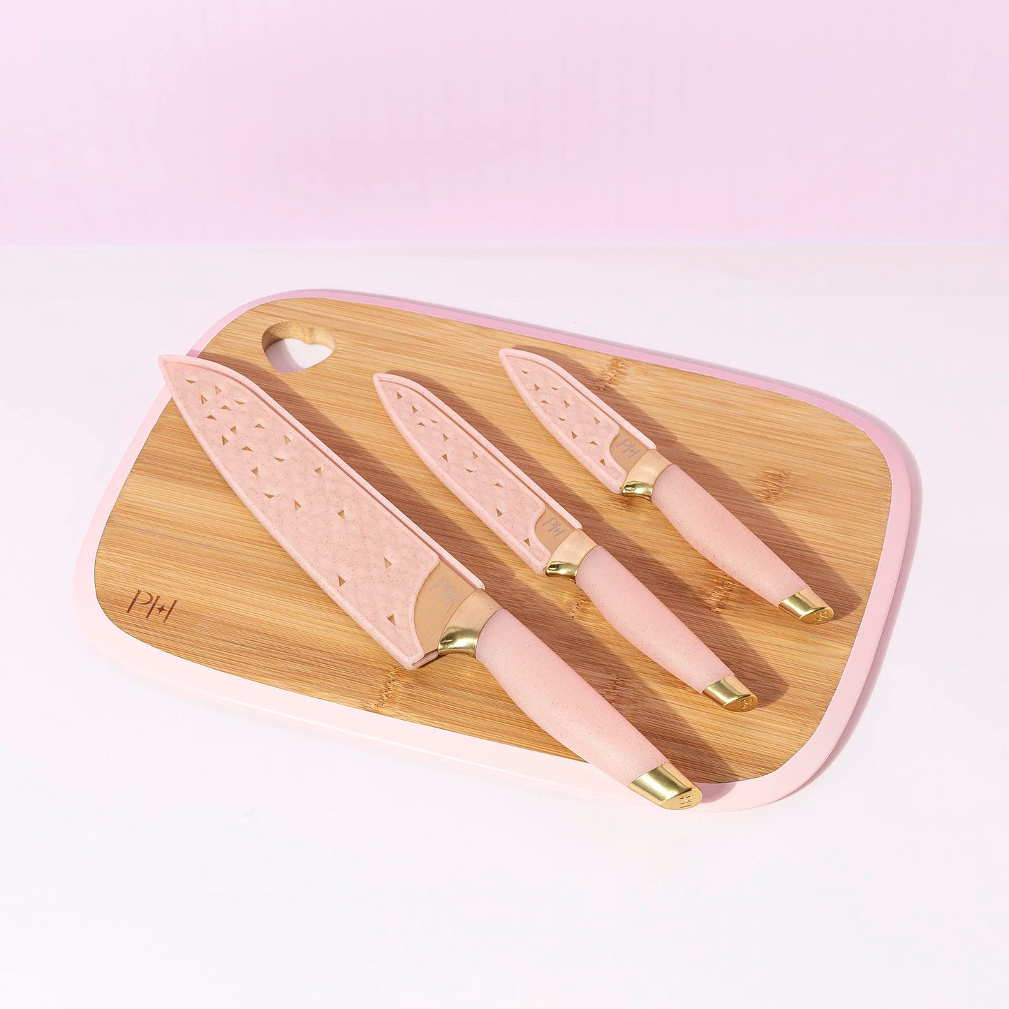 Paris Hilton Reversible Bamboo Cutting Board & Knife Set - Gourmet Grocery Hub