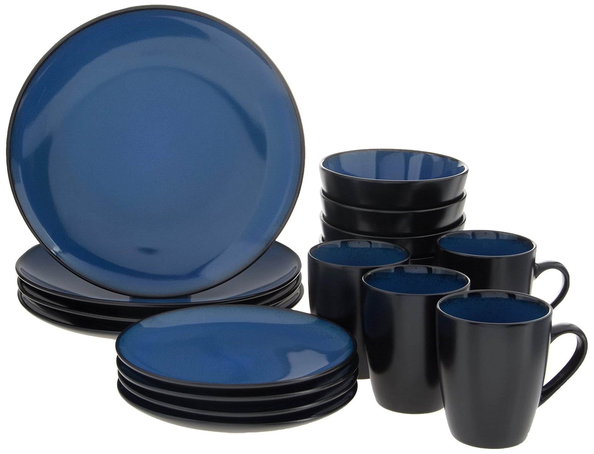 Gibson Soho Lounge Gibson Soho Lounge 16-Piece Blue Stoneware Dinnerware Set