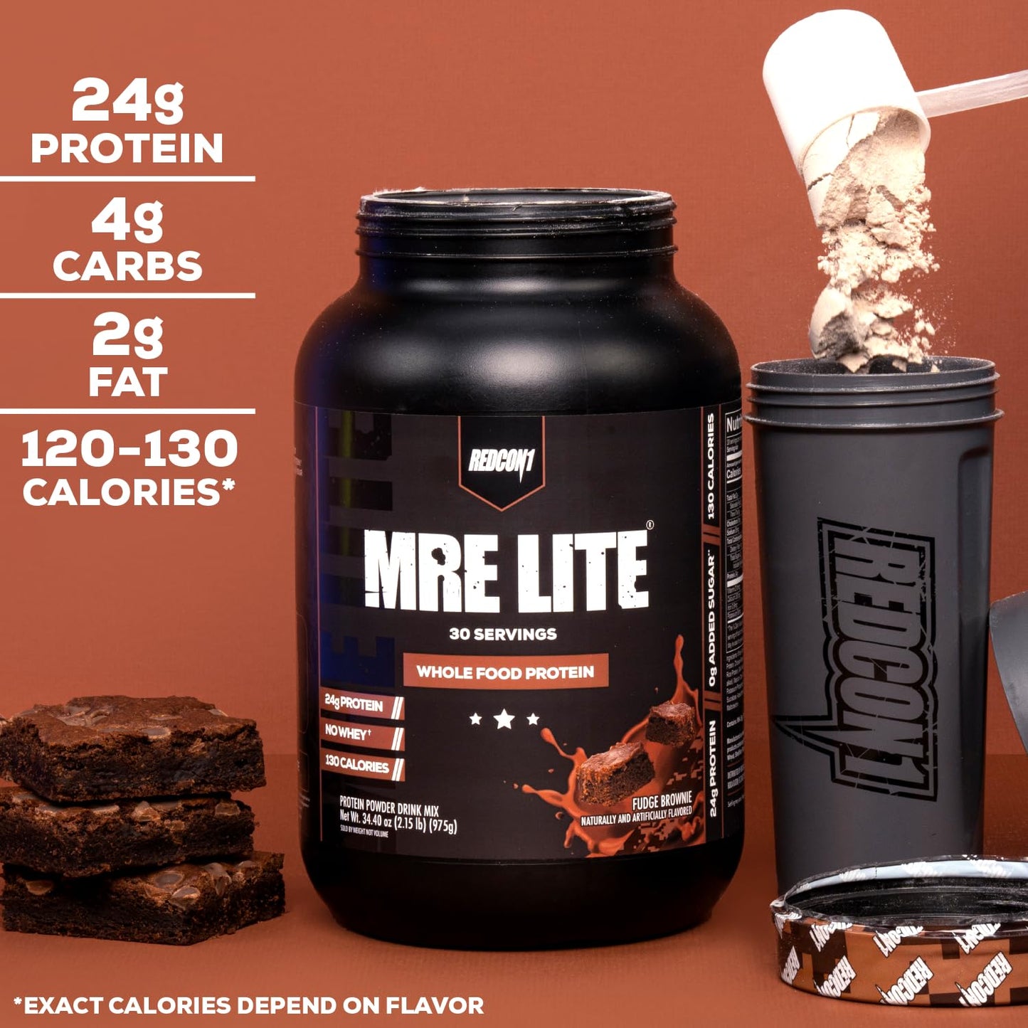 REDCON1 MRE Lite Whole Food Protein Powder, Cookies N' Cream, 30 Servings