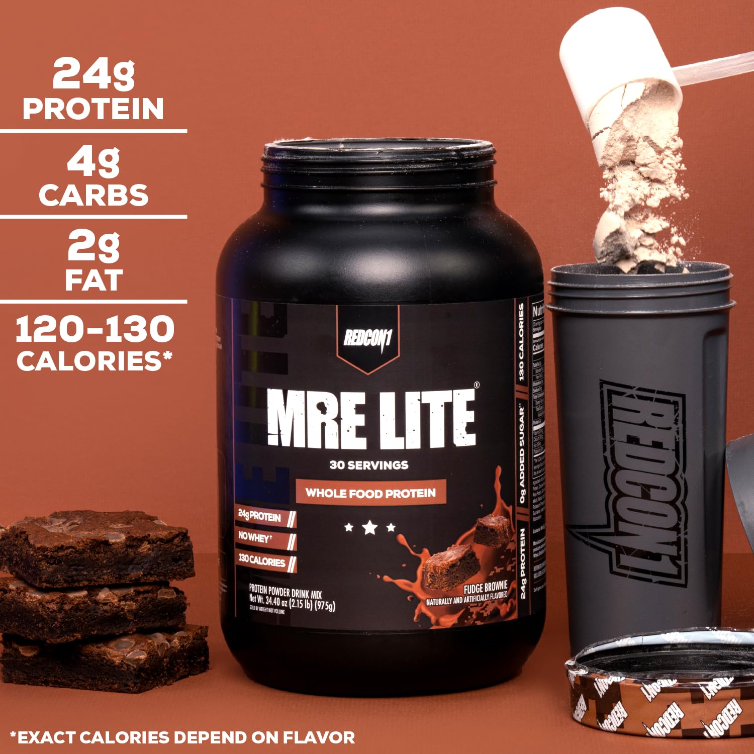 REDCON1 MRE Lite Whole Food Protein Powder, Cookies N' Cream, 30 Servings