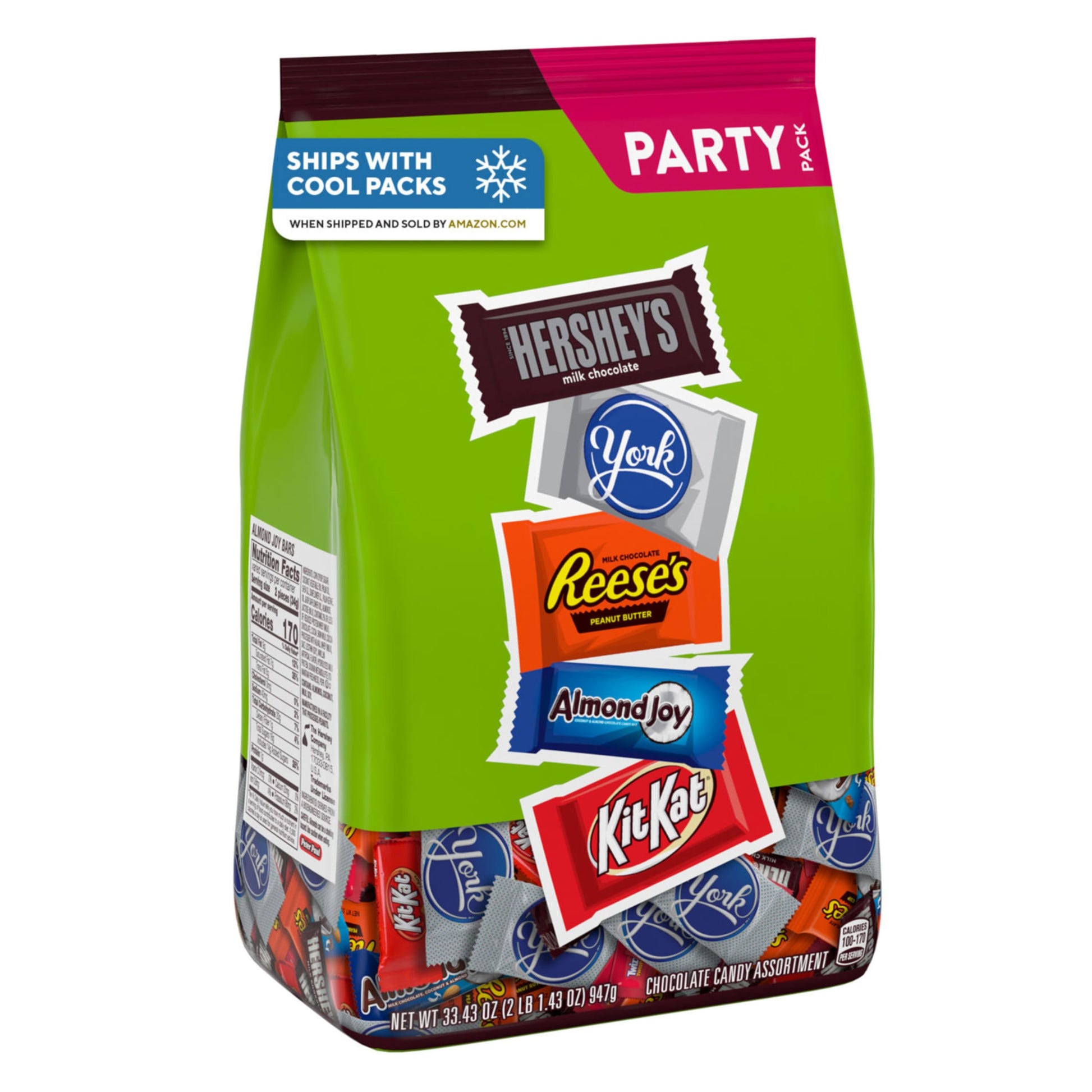 HERSHEY'S Hershey Assorted Chocolate Flavored Snack Size, Candy Party Pack, 33.43 oz