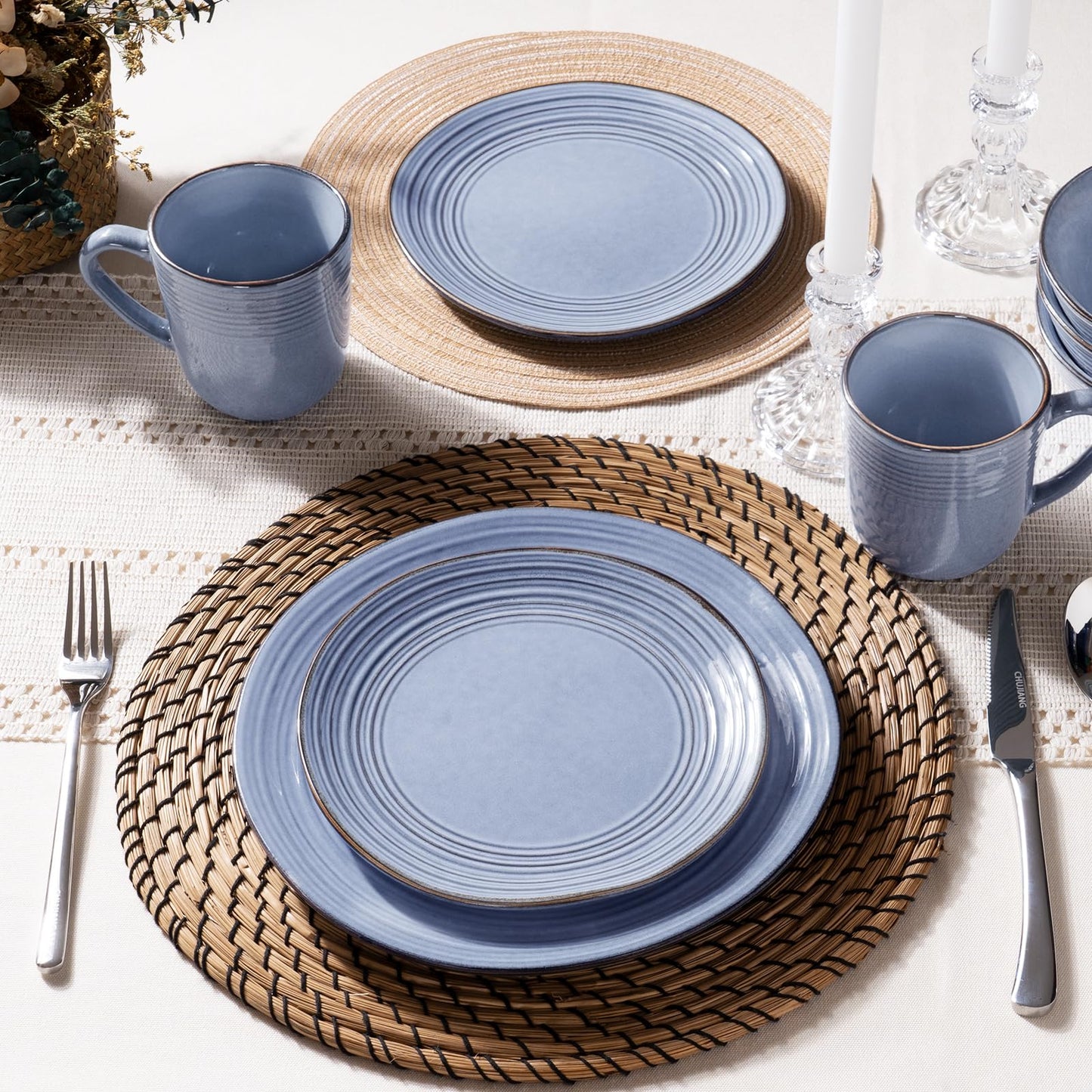 famiware Famiware Twilight Series 12-Piece Stoneware Dinnerware Set, Service for 4