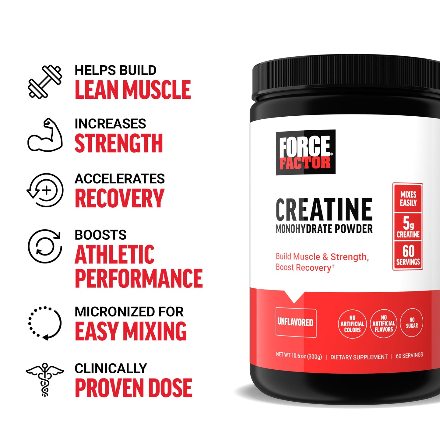 Force Factor FORCE FACTOR Creatine Monohydrate – Boost Muscle & Strength