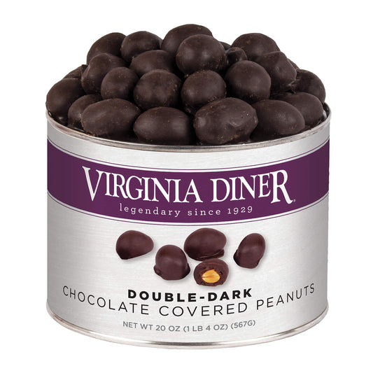 Virginia Diner Virginia Diner - Gourmet Natural Double Dipped Dark Chocolate Covered Virginia Peanuts, 20 Ounce Tin