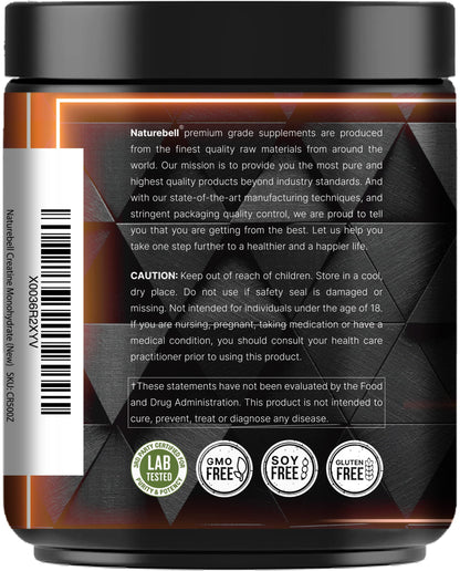 NatureBell NatureBell Creatine Monohydrate Powder, 500g - Pure, Micronized, Vegan