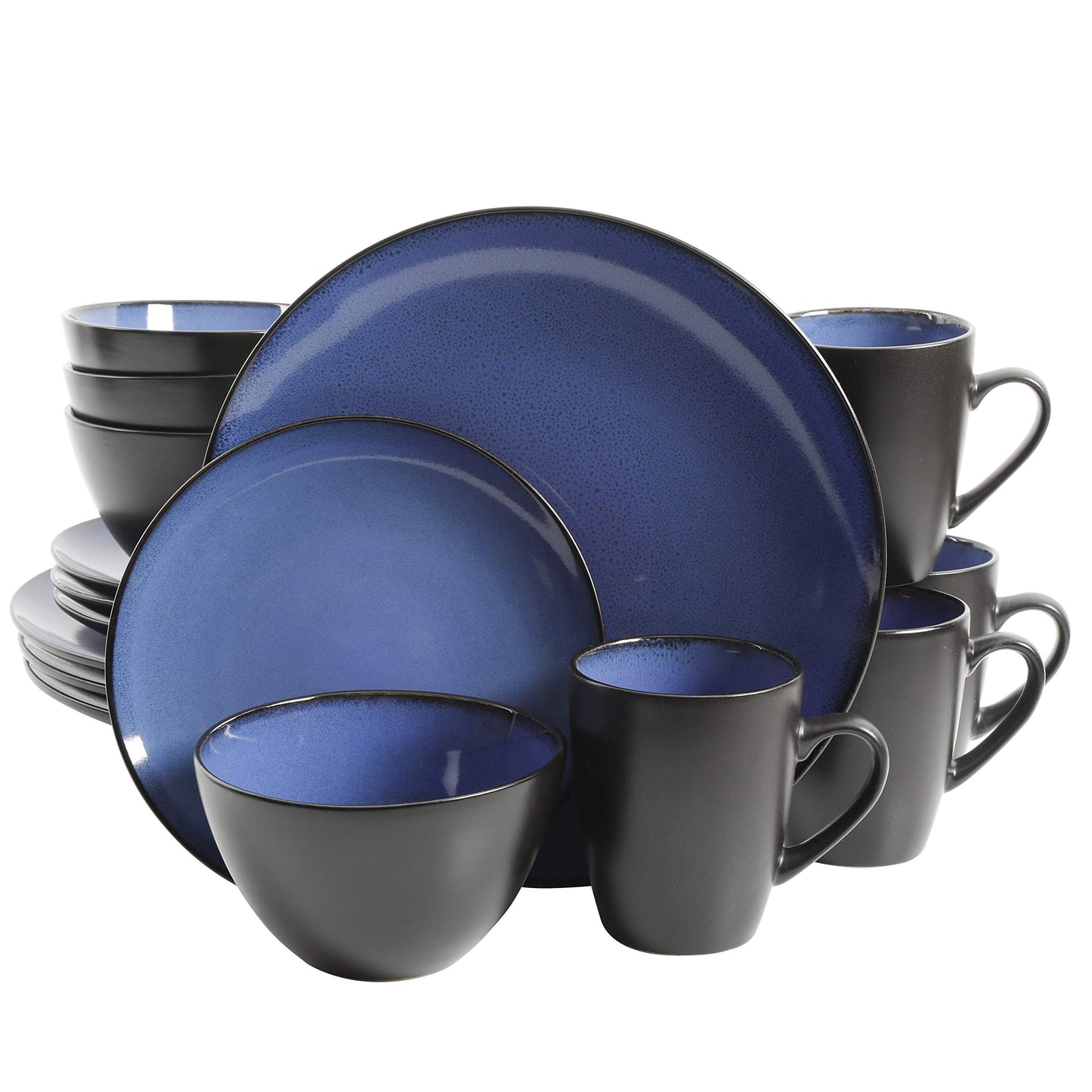 Gibson Soho Lounge Gibson Soho Lounge 16-Piece Blue Stoneware Dinnerware Set