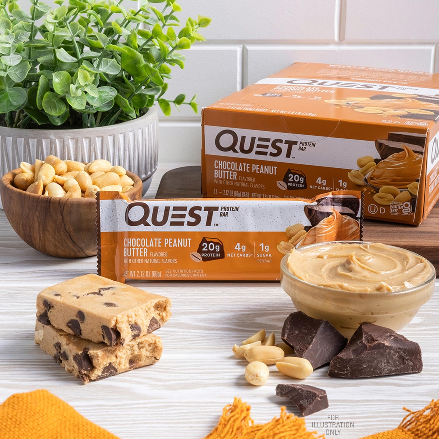 Quest Nutrition Quest Nutrition Chocolate Peanut Butter Bars, High Protein, Low Carb, Gluten Free, Keto Friendly, - 12 Count