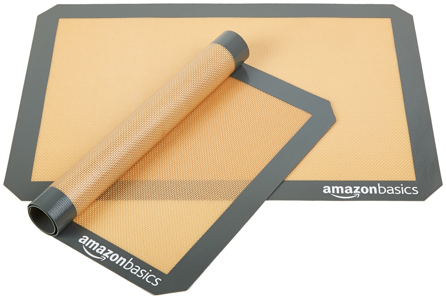 Silicone Baking Mats - Pack of 2, Beige/Gray, Non-Stick, Oven-Safe