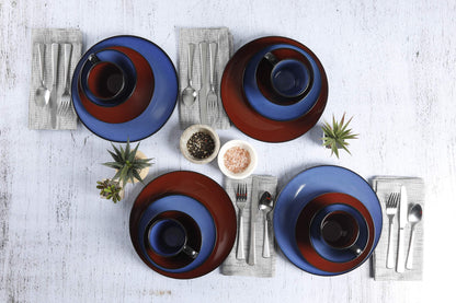 Gibson Soho Lounge Gibson Soho Lounge 16-Piece Blue Stoneware Dinnerware Set