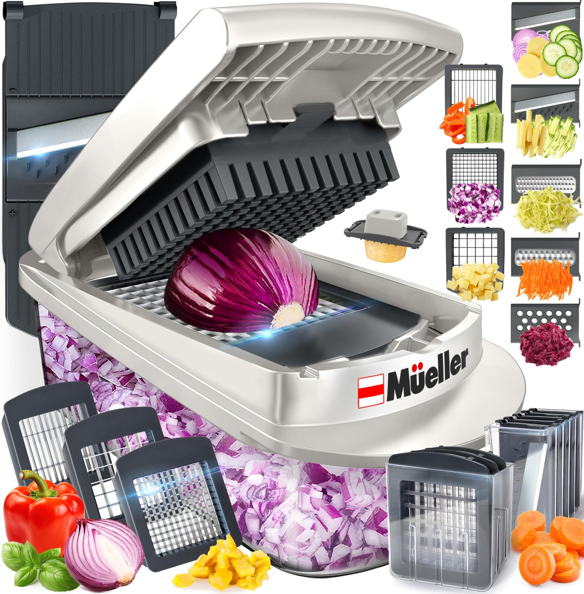 Mueller Pro-Series 10-in-1 Vegetable Chopper & Slicer