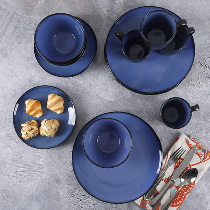 Gibson Soho Lounge Gibson Soho Lounge 16-Piece Blue Stoneware Dinnerware Set