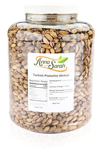 Anna and Sarah Turkish Antep Pistachios, Healthy Snack, Rich Flavor in Jar
