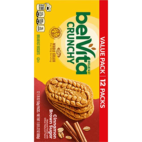 belVita Cinnamon Brown Sugar Breakfast Biscuits, Value Pack, 12 Packs