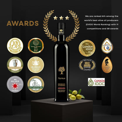 Hermus | Extra Virgin Olive Oil | Award Winning | Premium Quality |%100 Arbequina | Very Early Harvest | High in Polyphenols